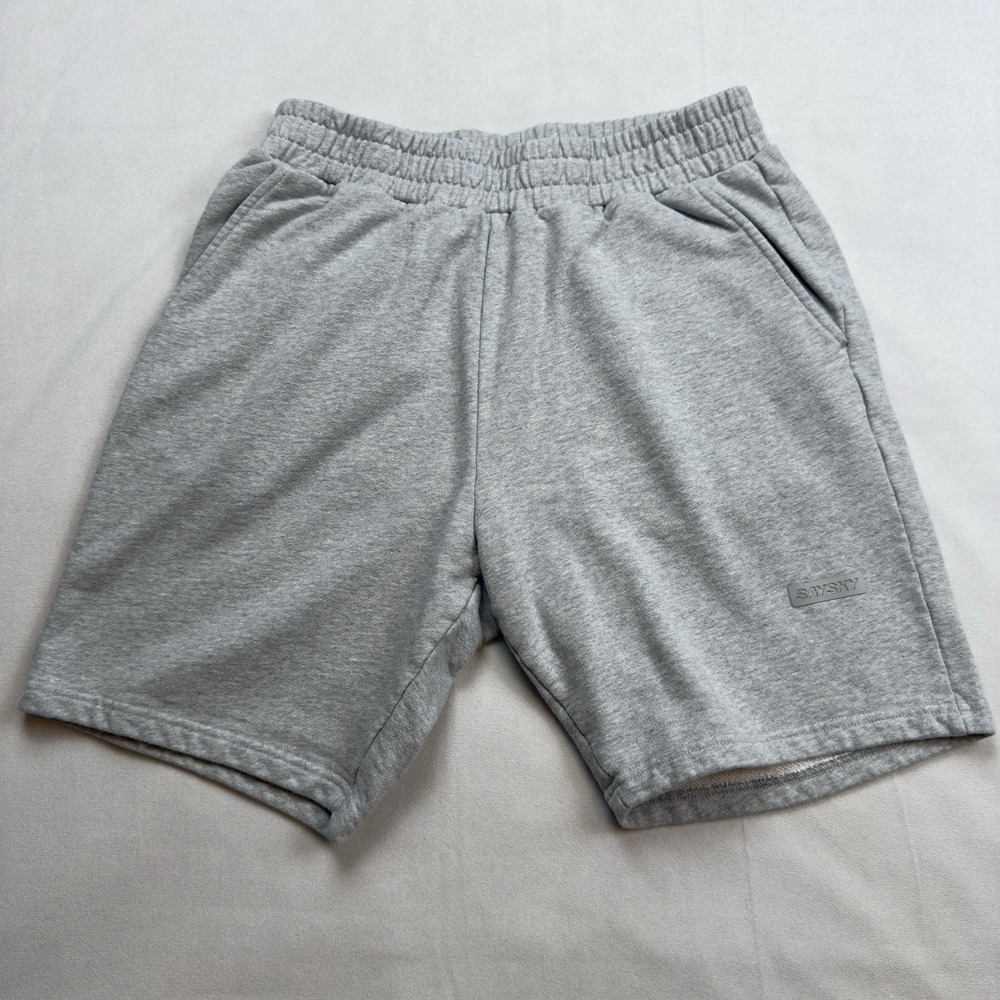 Saysky Men's Lifestyle Shorts Size‎ Medium Heather Gray Cotton Terry Lounge EUC